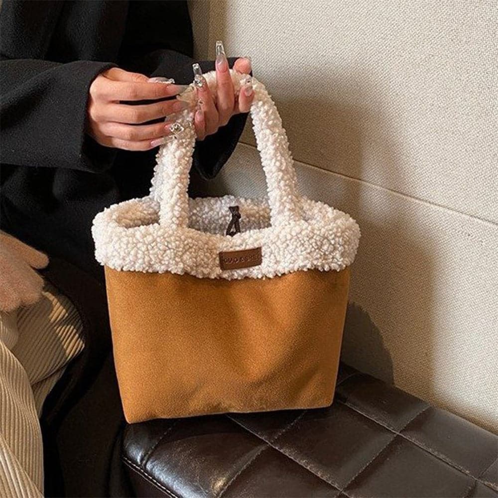 AG Collective Fluffy Trim Handbag Small Minimalist Women's Bag