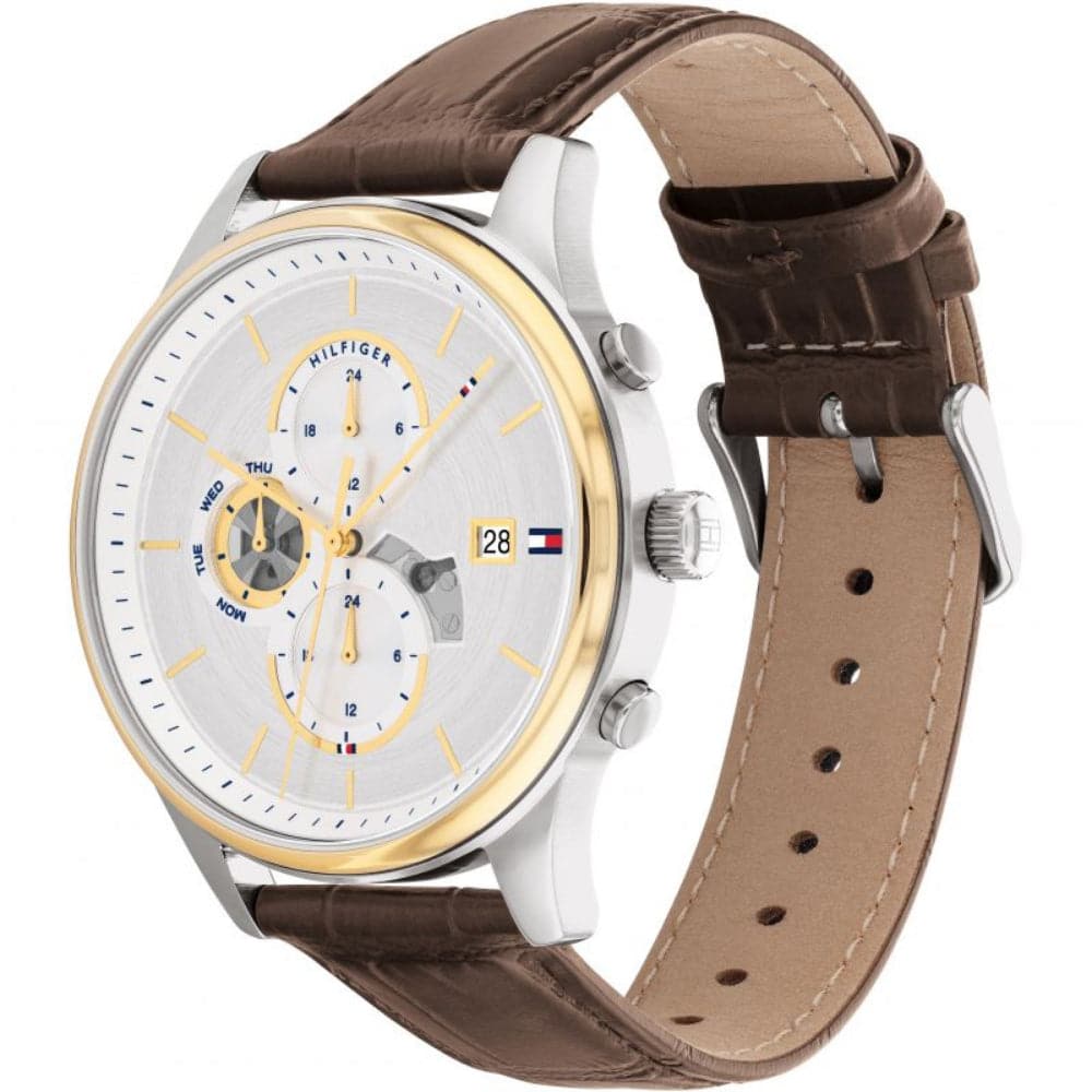 Tommy Hilfiger Chronograph Brown Leather Strap Men Watch 1710501
