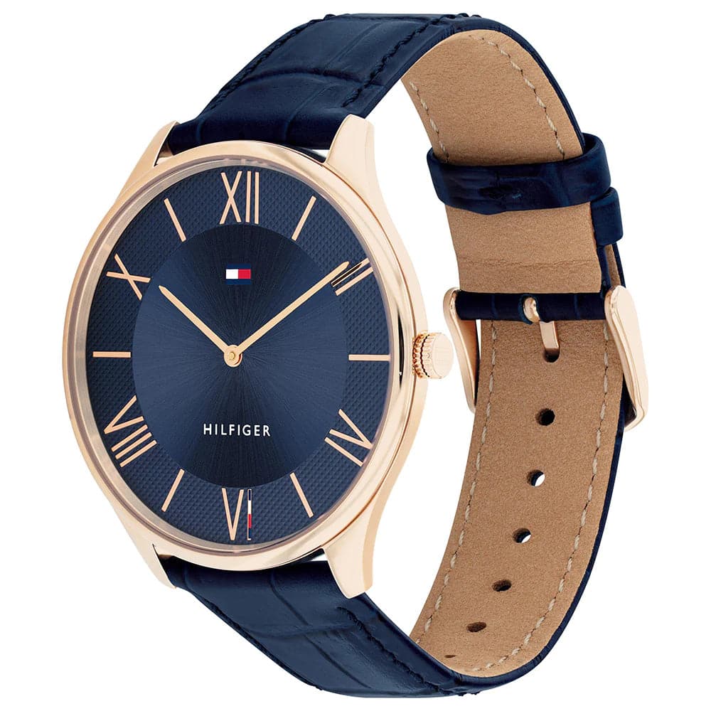 Tommy Hilfiger Blue Dial Leather Strap Men Watch 1710517