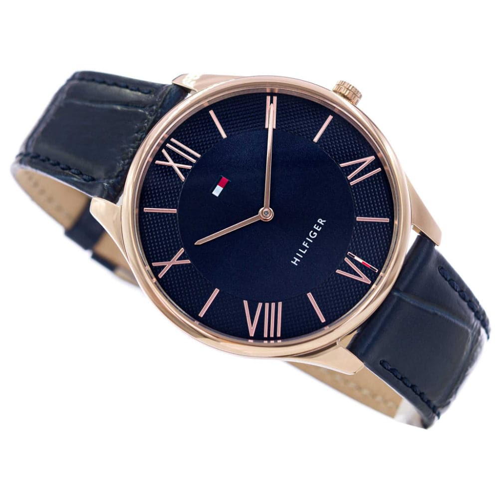 Tommy Hilfiger Blue Dial Leather Strap Men Watch 1710517