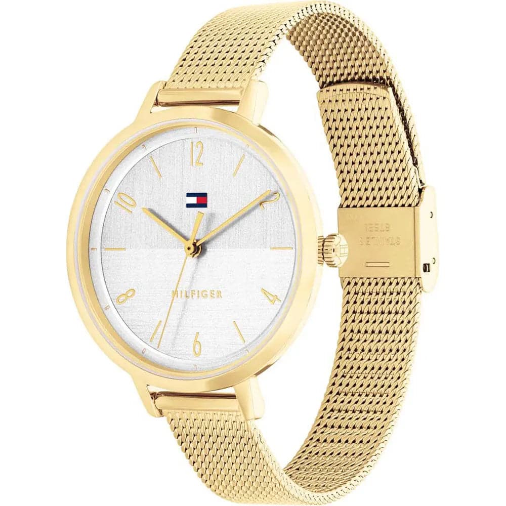 Tommy Hilfiger White Dial Gold Milanese Strap Women Watch 1782579