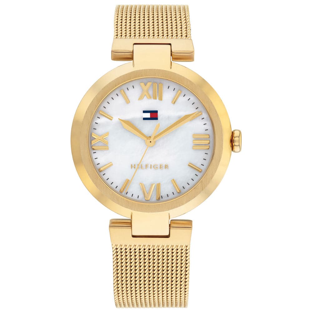 Tommy Hilfiger White Dial Gold Milanese Strap Women Watch 1782634