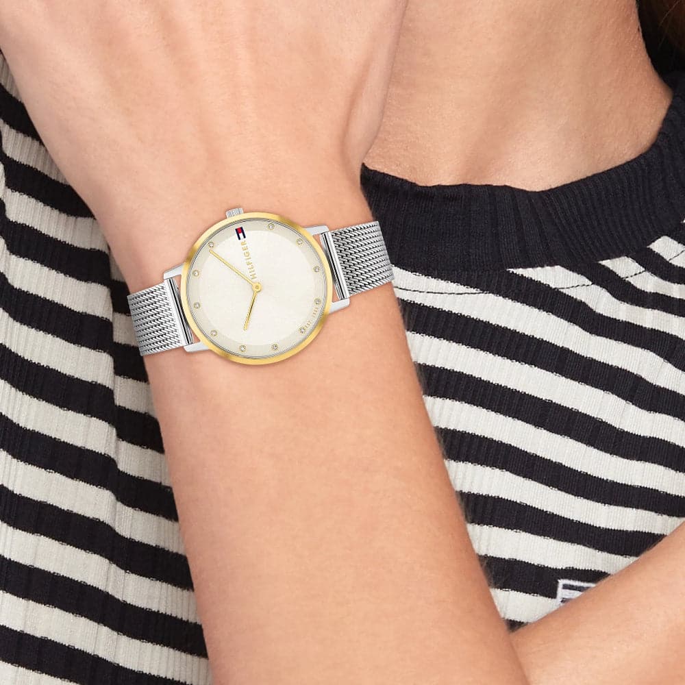 Tommy Hilfiger White Dial Silver Milanese Strap Women Watch 1782667