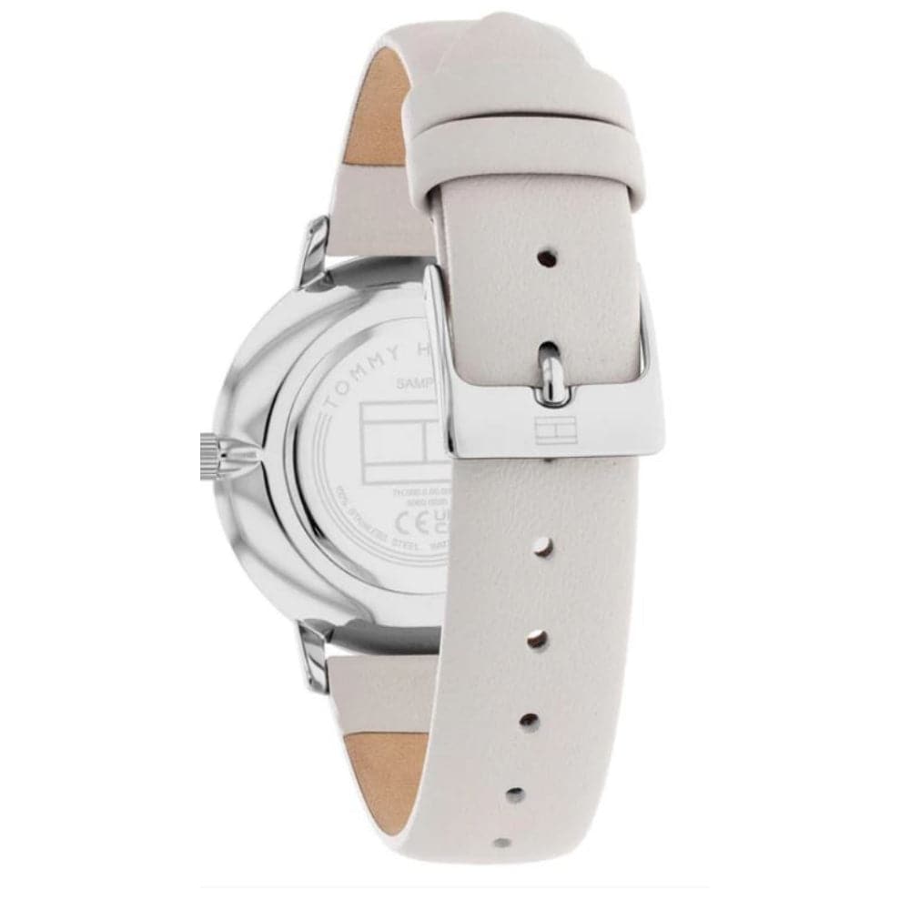 Tommy Hilfiger Silver Leather Strap Unisex Watch 1782671