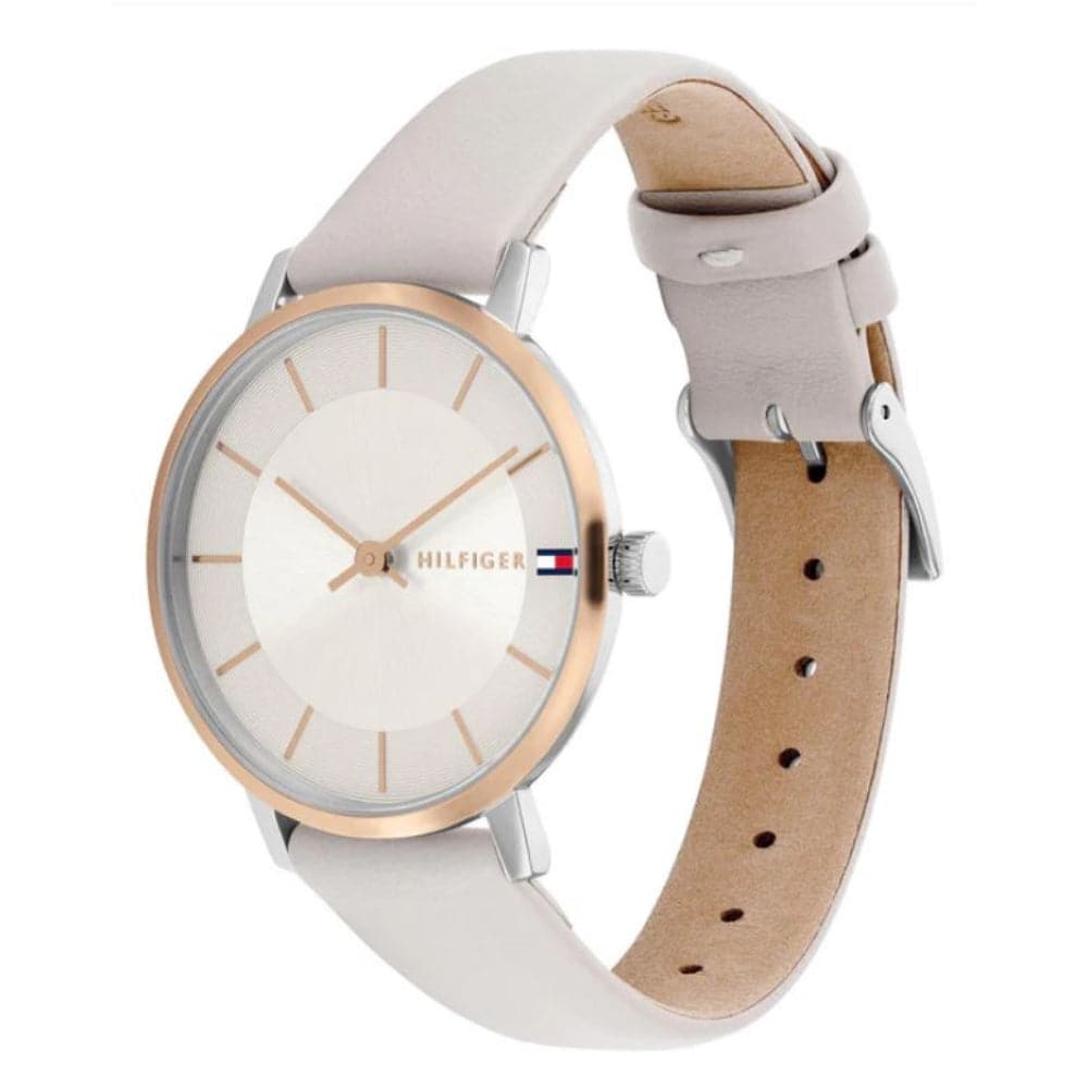 Tommy Hilfiger Silver Leather Strap Unisex Watch 1782671