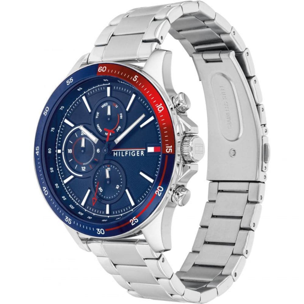 Tommy Hilfiger Chronograph Silver Stainless Steel Strap Men Watch 1791718