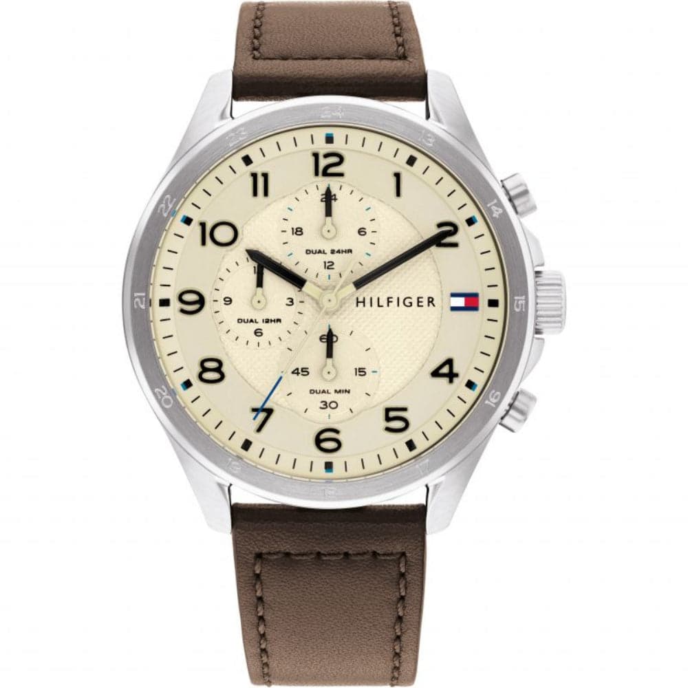Tommy Hilfiger Chronograph Brown Leather Strap Men Watch 1792003