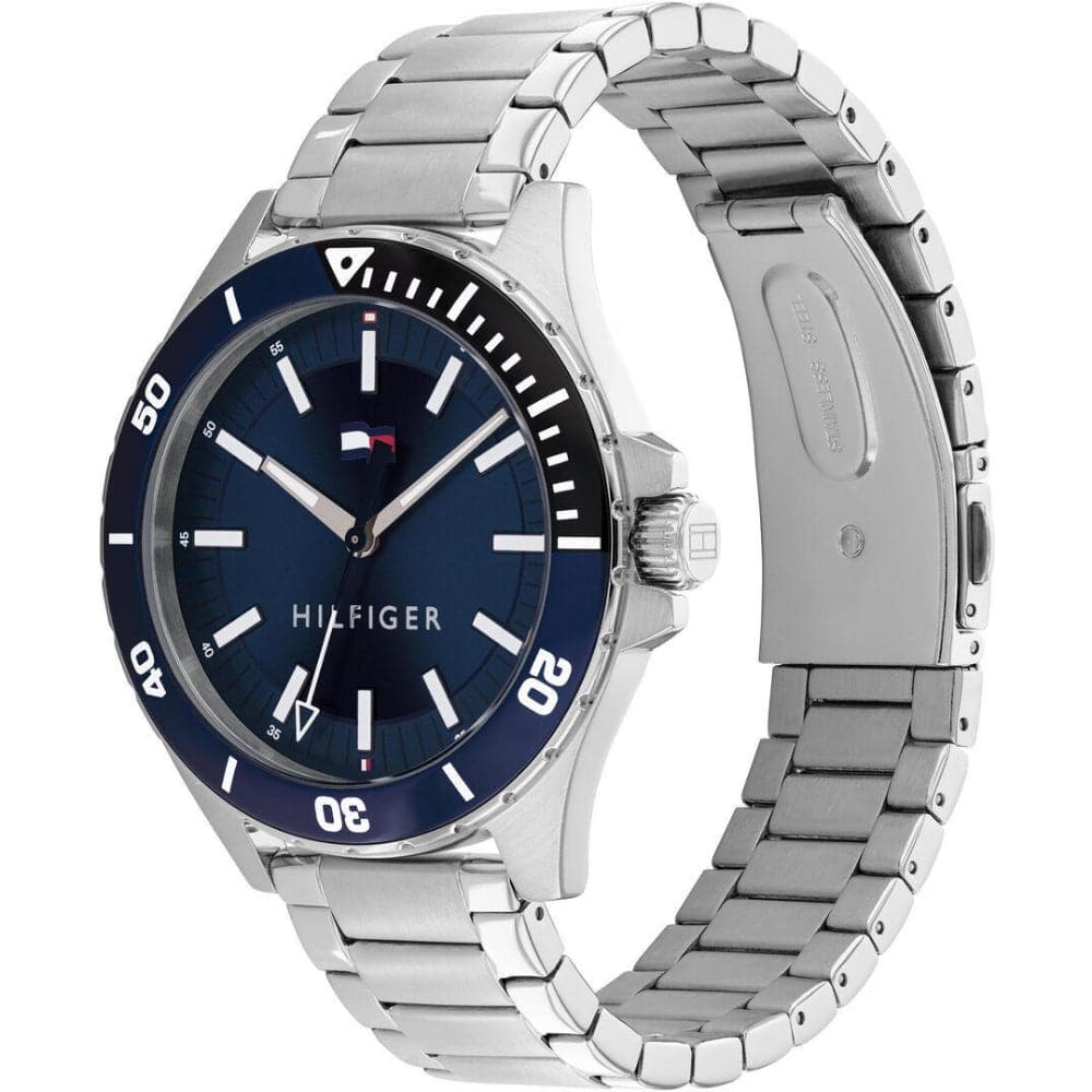 Tommy Hilfiger Blue Dial Silver Stainless Steel Strap Men Watch 1792012
