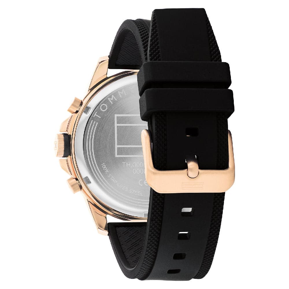 Tommy Hilfiger Chronograph Black Silicone Strap Men Watch 1792028