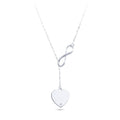 50cm Infinity Loop Heart Necklace in Sterling Silver