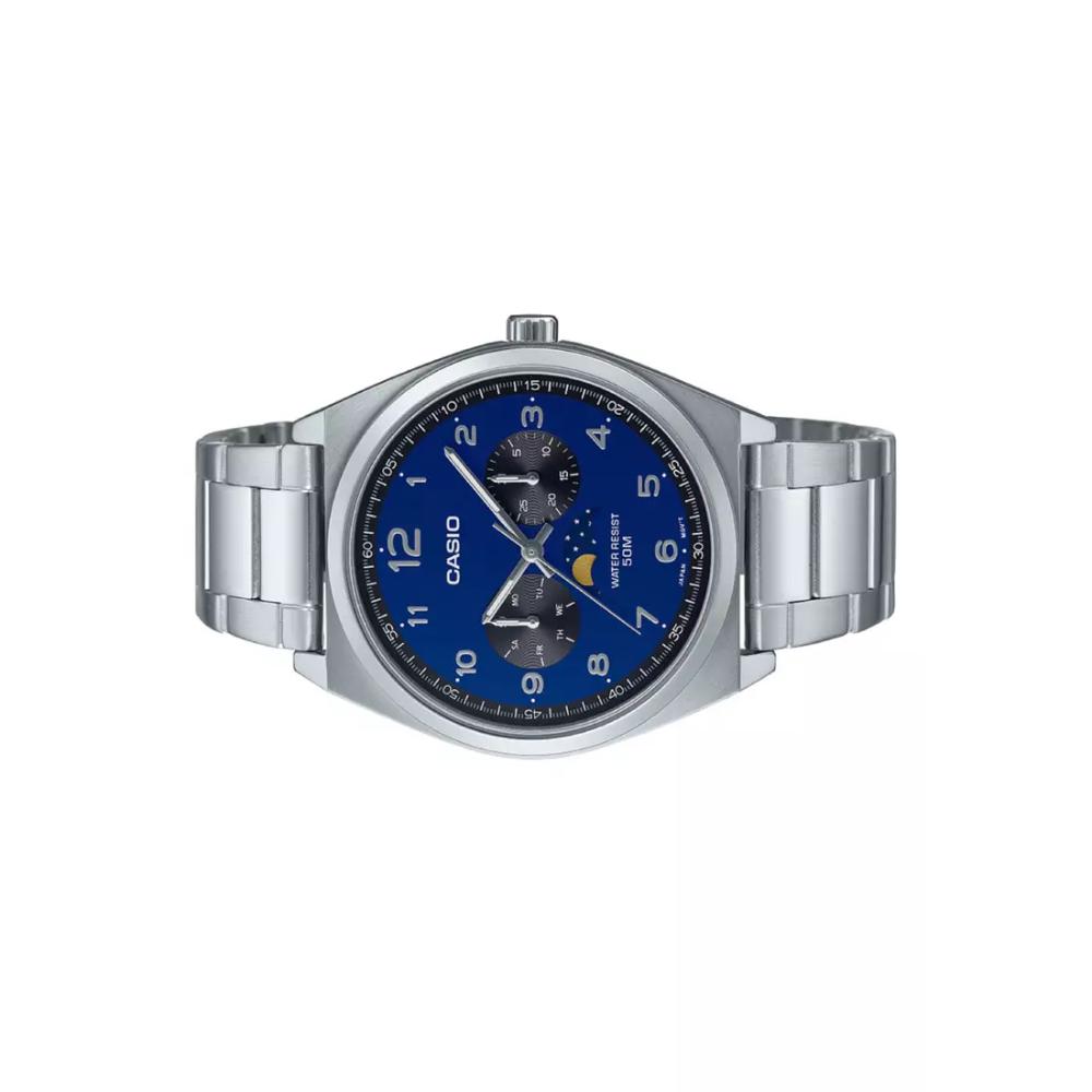 Casio General Moon Phase Silver Stainless Steel Strap Unisex Watch MTP-M300D-2AVDF