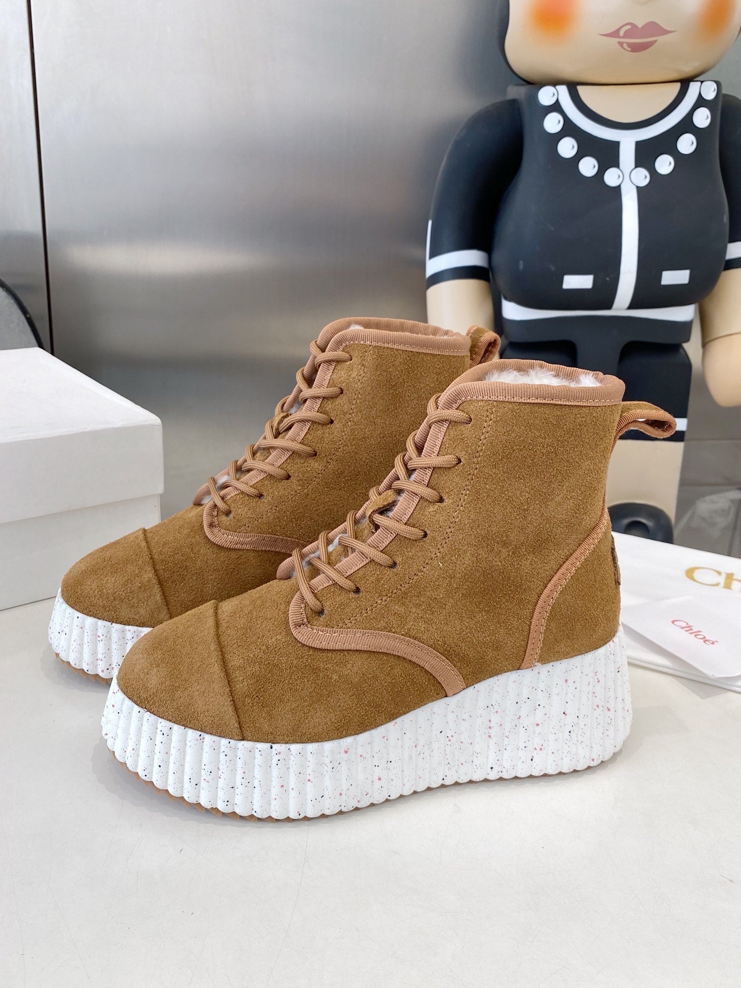 Chloe snow boots brown suede 531622