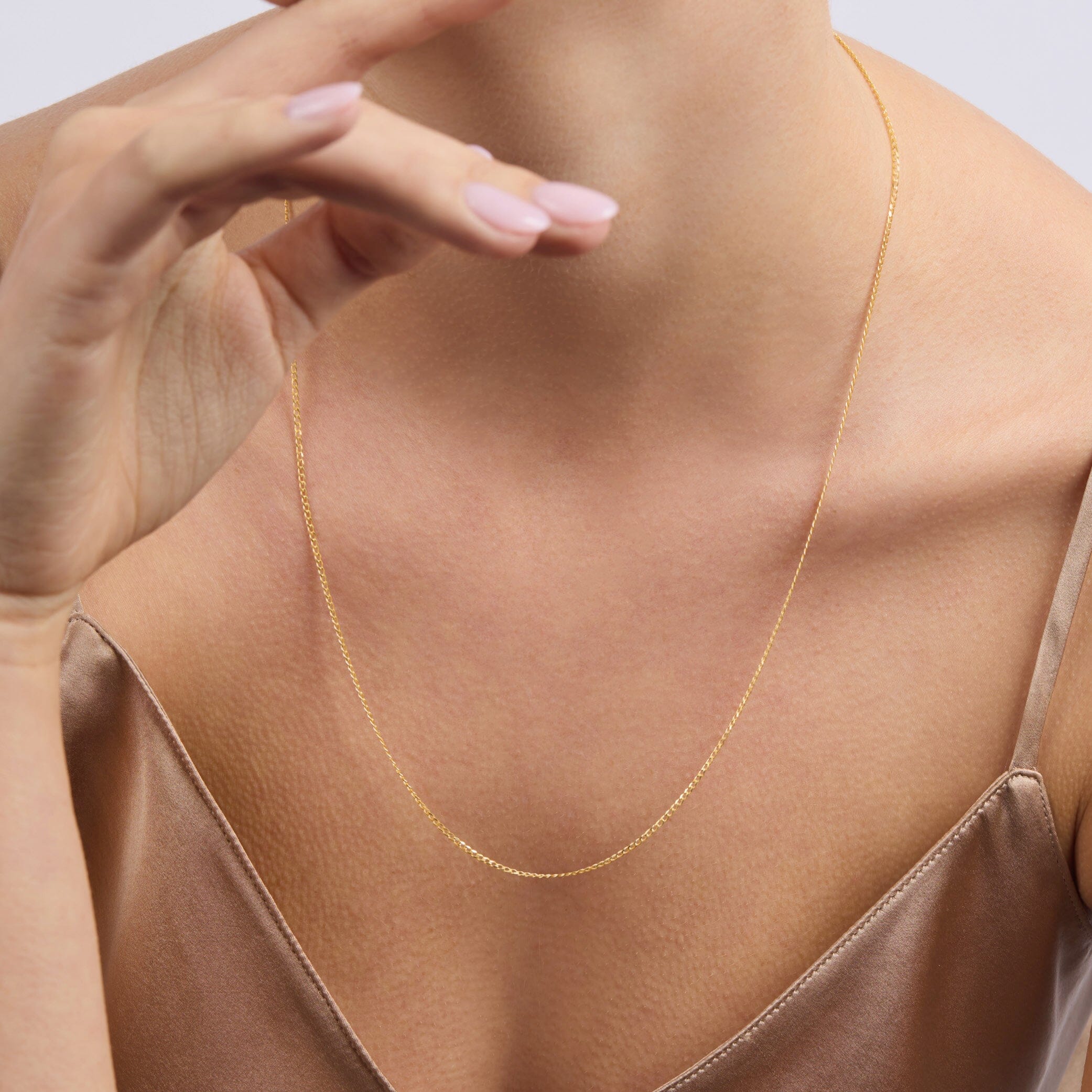55cm Flat Curb Chain in 9kt Yellow Gold