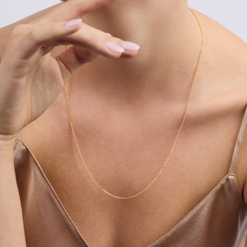 55cm Flat Curb Chain in 9kt Yellow Gold