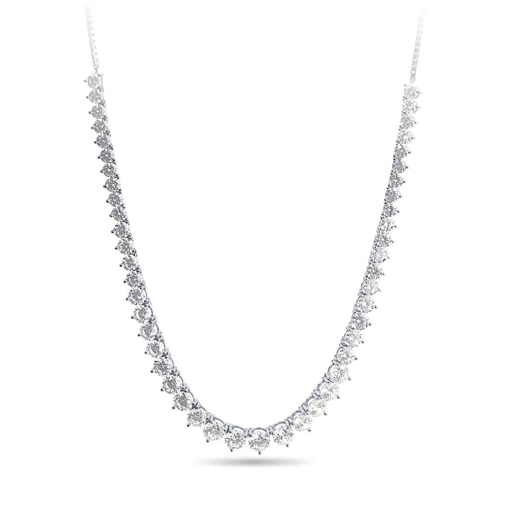 75cm Cubic Zirconia Tennis Bolo Necklace in Sterling Silver
