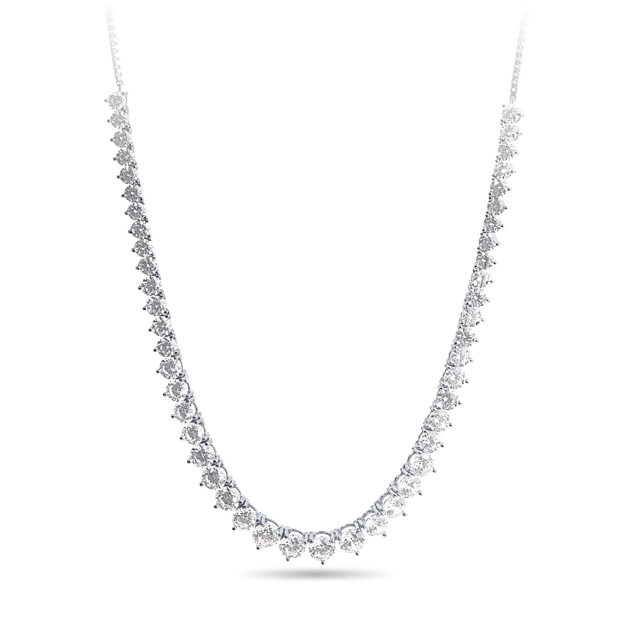 75cm Cubic Zirconia Tennis Bolo Necklace in Sterling Silver
