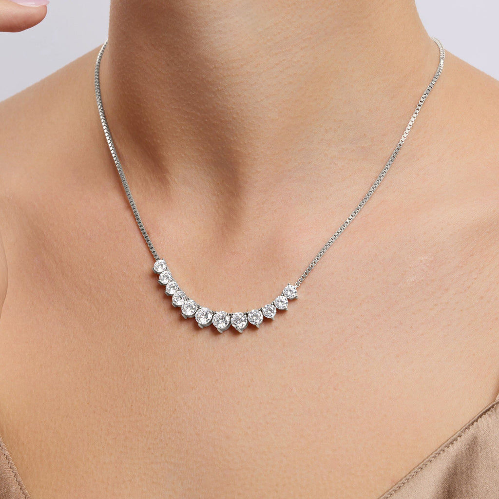 65cm Cubic Zirconia Tennis Bolo Necklace in Sterling Silver