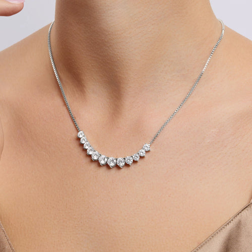 65cm Cubic Zirconia Tennis Bolo Necklace in Sterling Silver