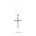 55cm Crucifix Cross Pendant Necklace in Sterling Silver