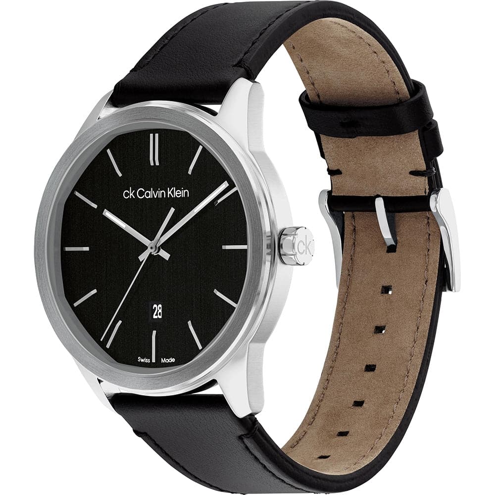 Calvin Klein Black Dial & Leather Strap Men Watch 25000062