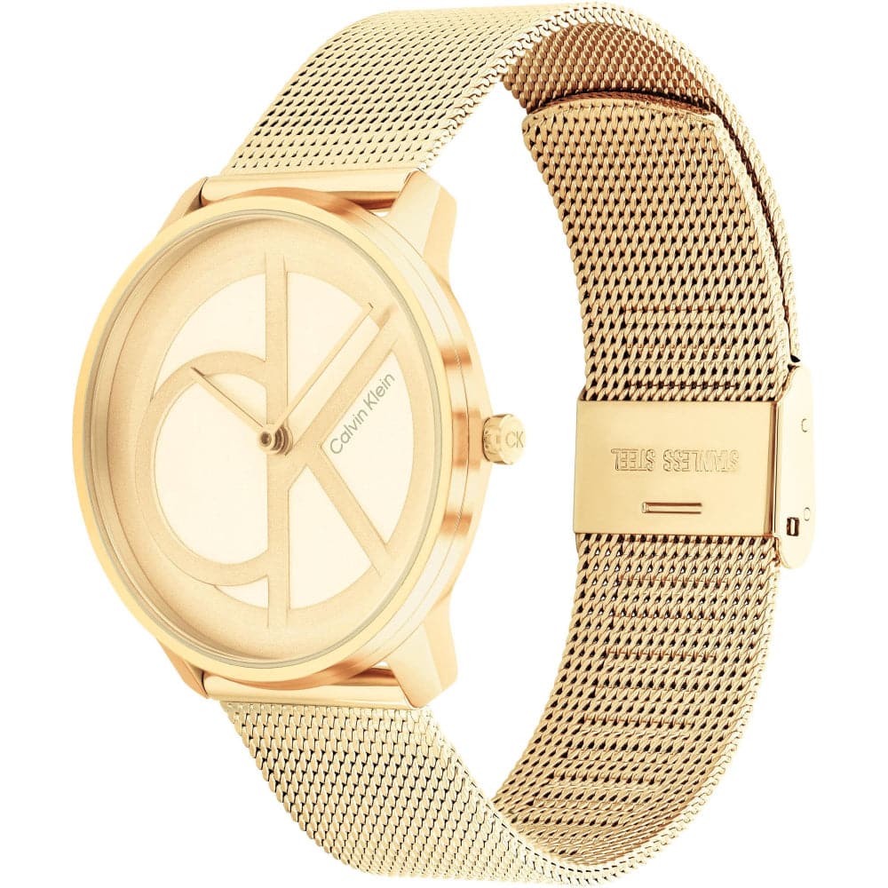 Calvin Klein Iconic Gold Dial & Milanese Strap Women Watch 25200034