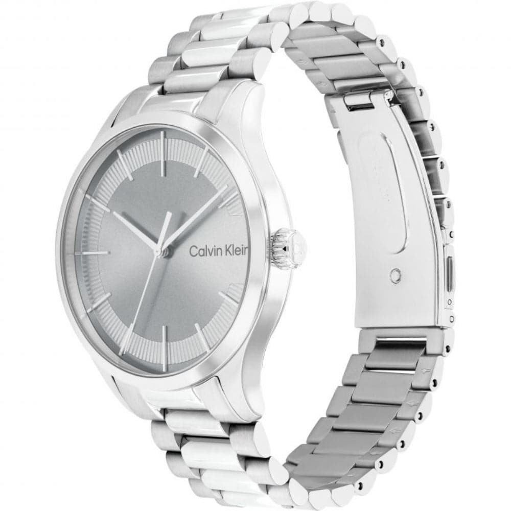 Calvin Klein Silver Dial Stainless Steel Strap Unisex Watch 25200036