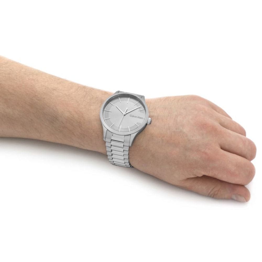 Calvin Klein Silver Dial Stainless Steel Strap Unisex Watch 25200036