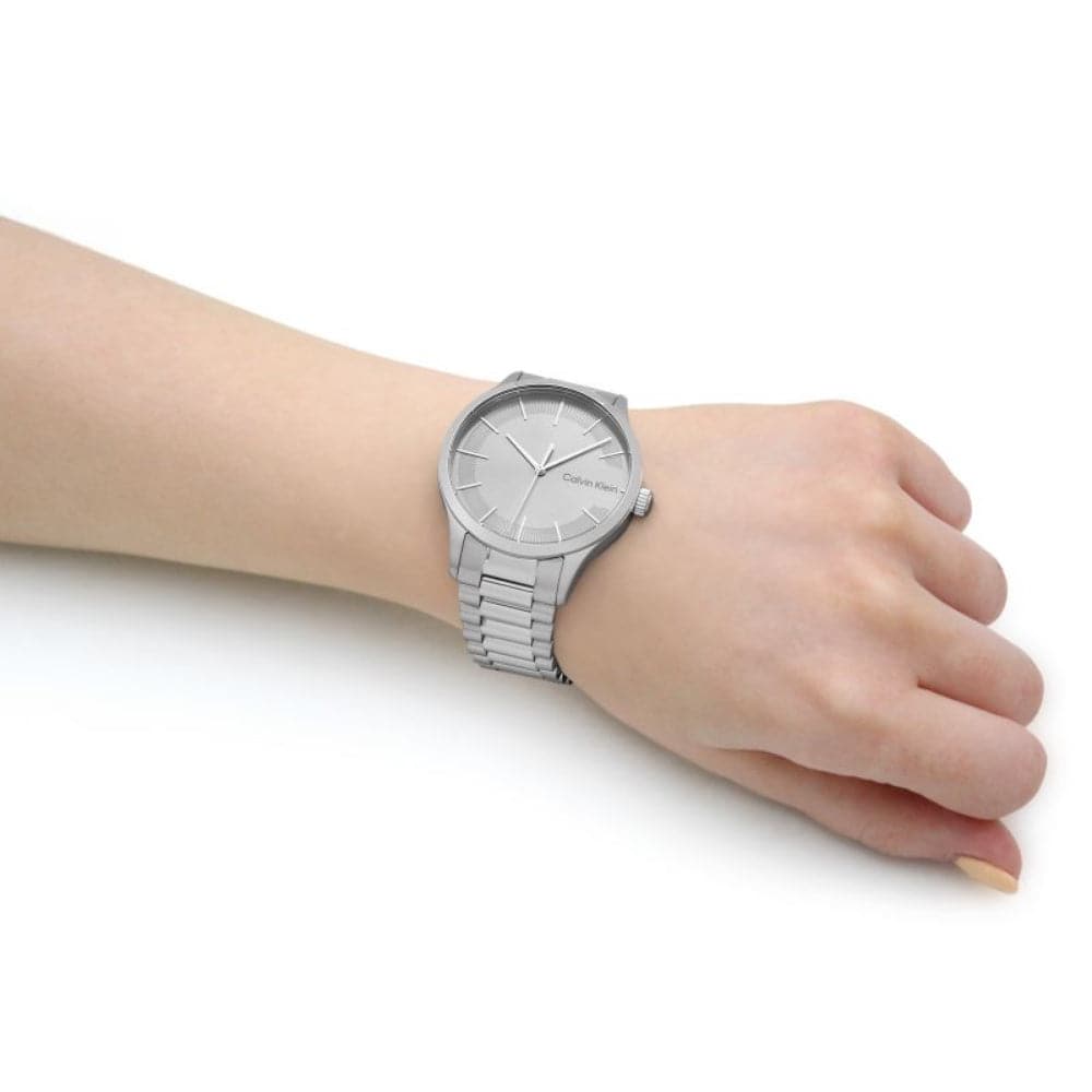 Calvin Klein Silver Dial Stainless Steel Strap Unisex Watch 25200036
