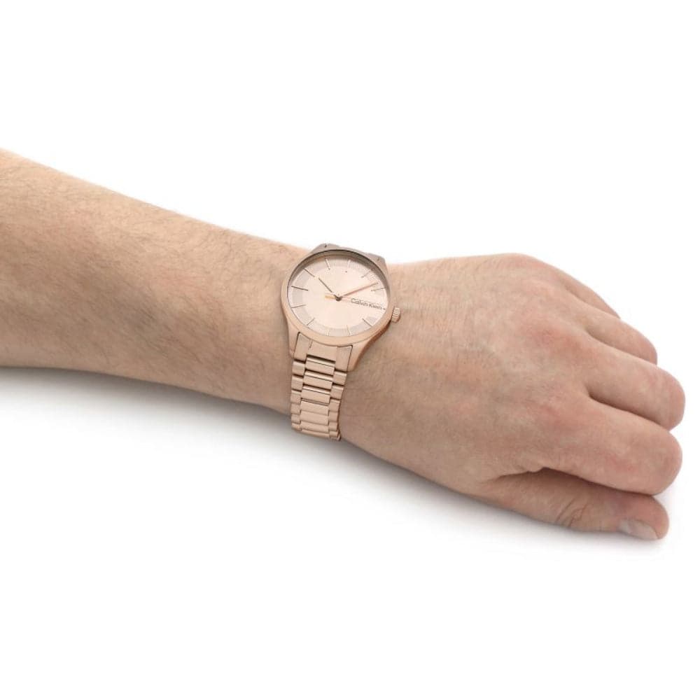 Calvin Klein Rose Gold Dial Stainless Steel Strap Unisex Watch 25200042