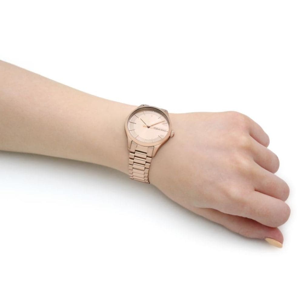 Calvin Klein Rose Gold Dial Stainless Steel Strap Unisex Watch 25200042