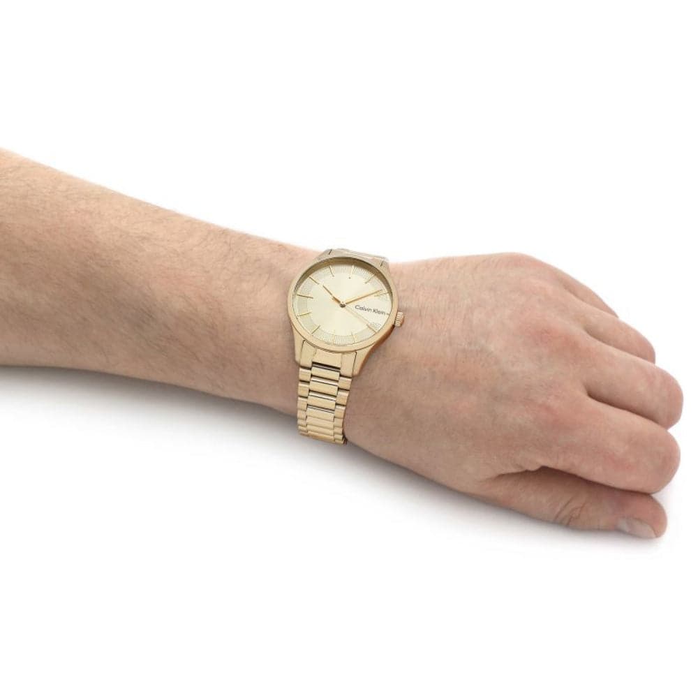 Calvin Klein Gold Dial Stainless Steel Strap Unisex Watch 25200043