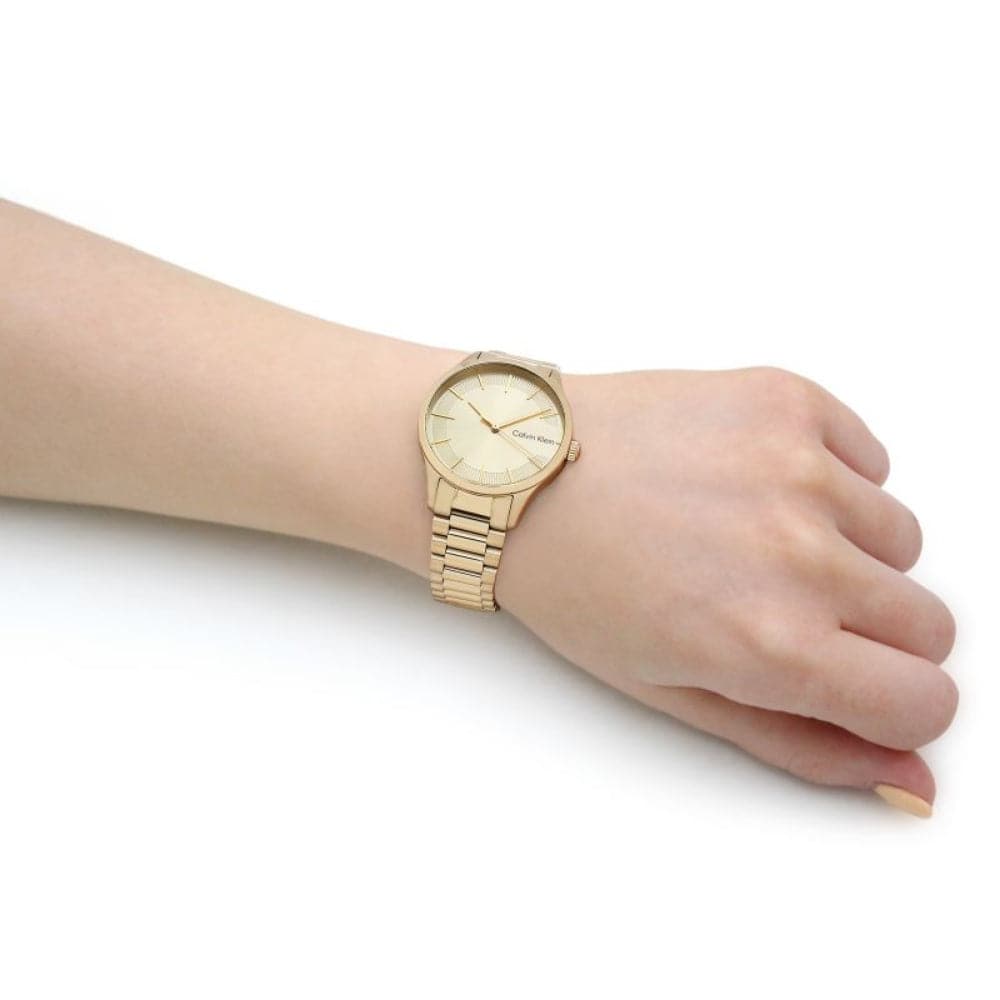Calvin Klein Gold Dial Stainless Steel Strap Unisex Watch 25200043