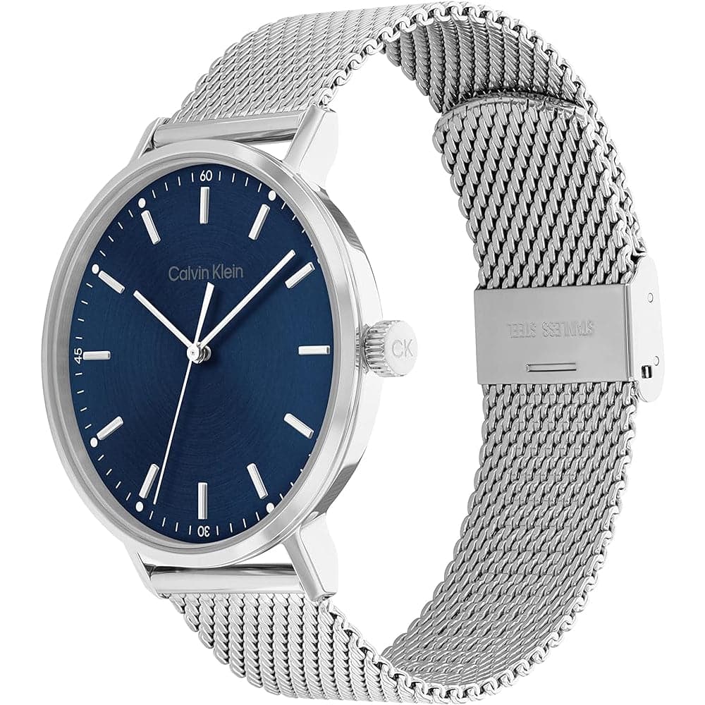 Calvin Klein Blue Dial Silver Milanese Strap Men Watch 25200045