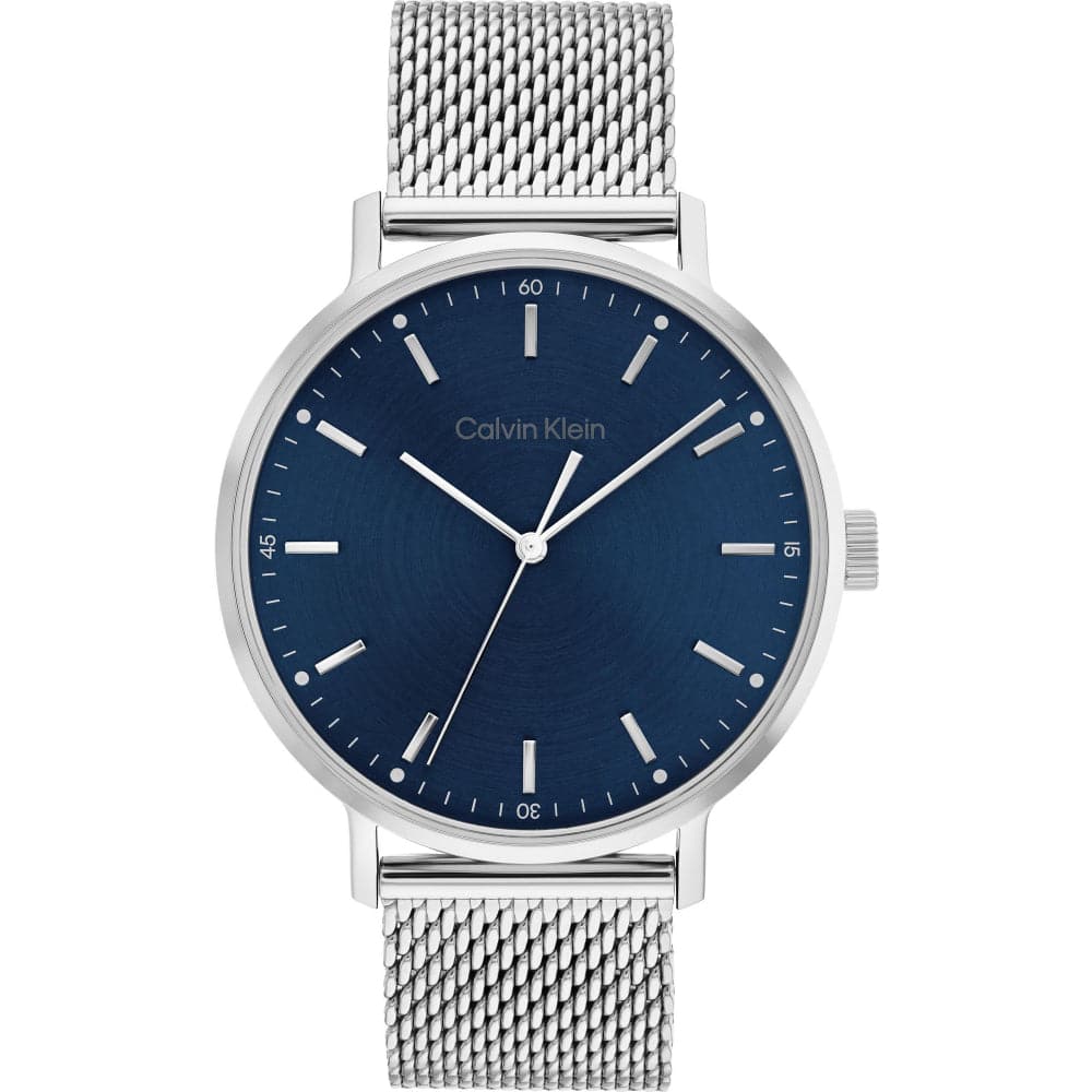Calvin Klein Blue Dial Silver Milanese Strap Men Watch 25200045