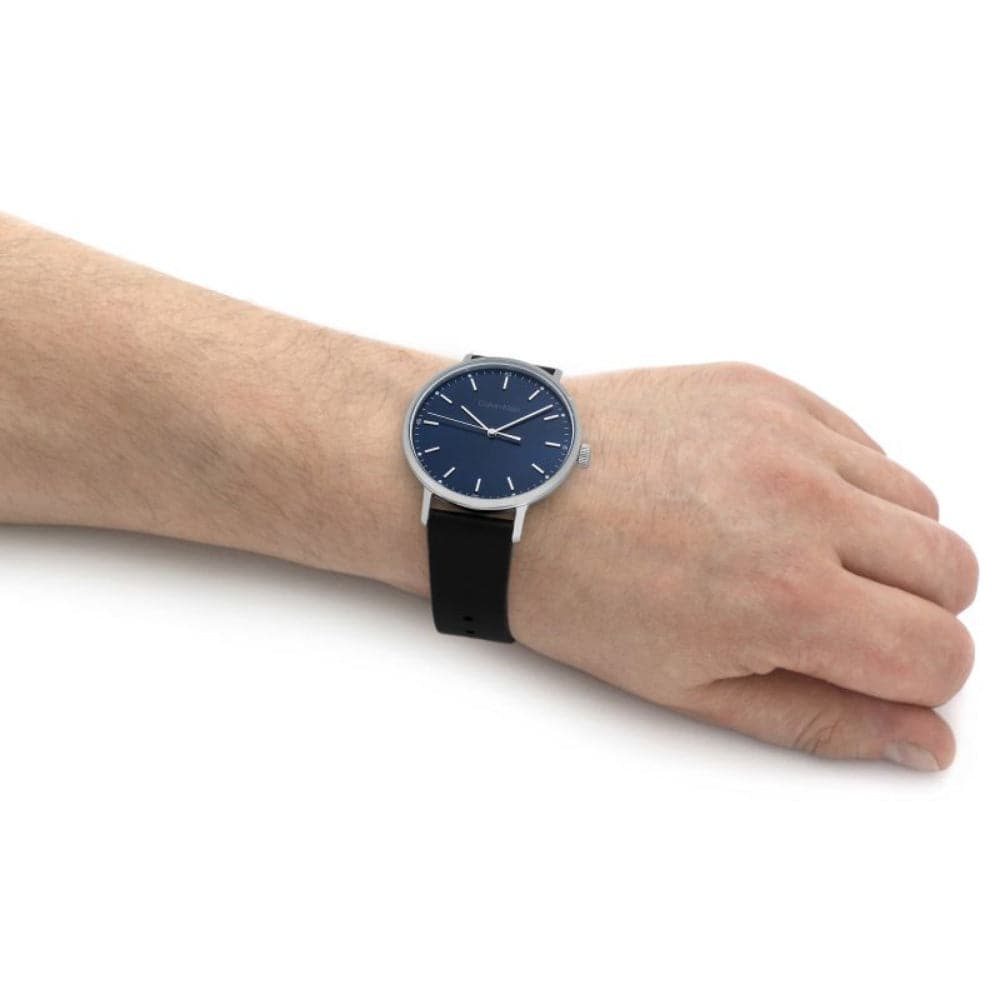 Calvin Klein Blue Dial Brown Leather Strap Men Watch 25200052