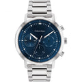 Calvin Klein Blue Dial Chronograph Silver Stainless Steel Strap Men Watch 25200063