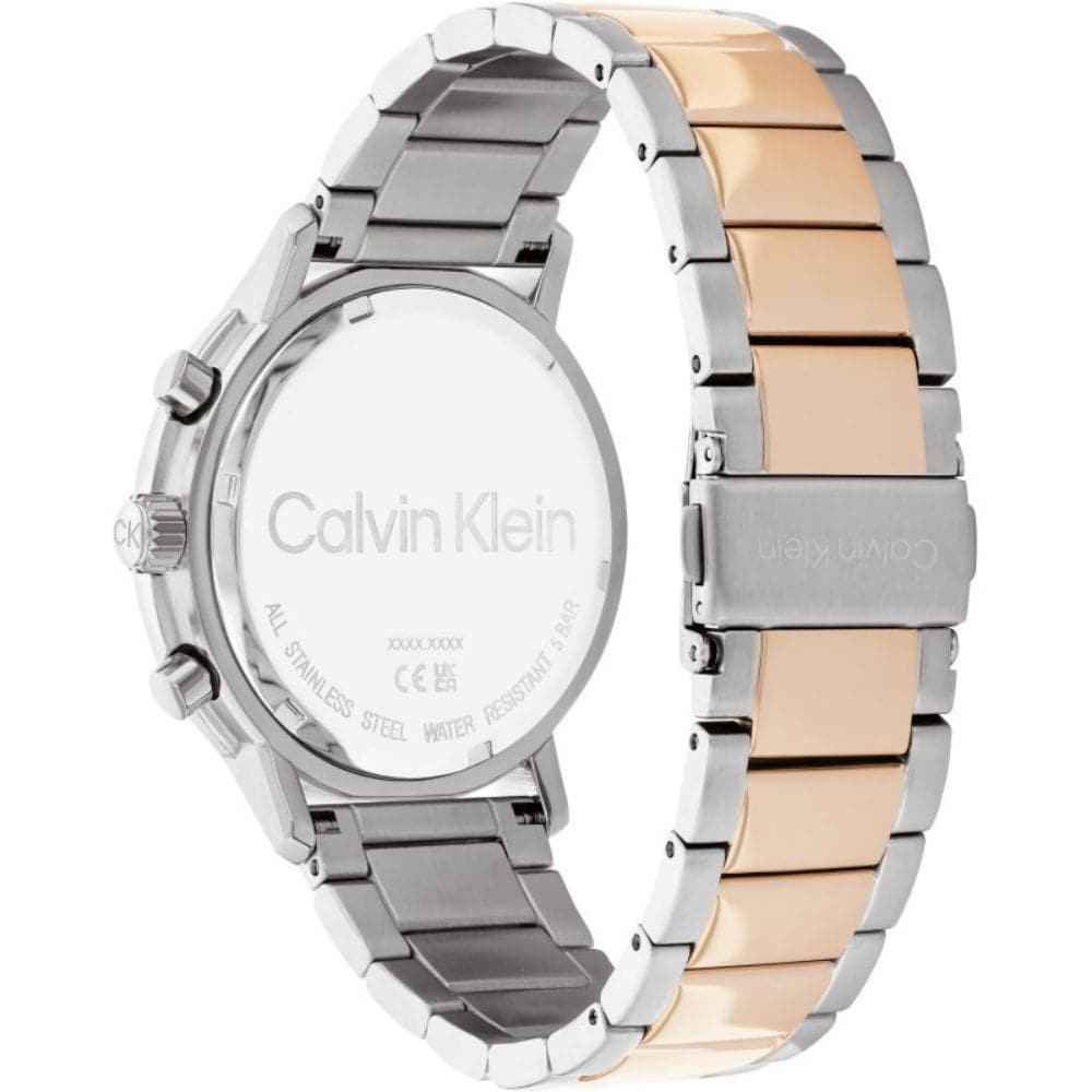 Calvin Klein Chronograph Black Dial Two-Tone Stainless Steel Strap Men Watch 25200064