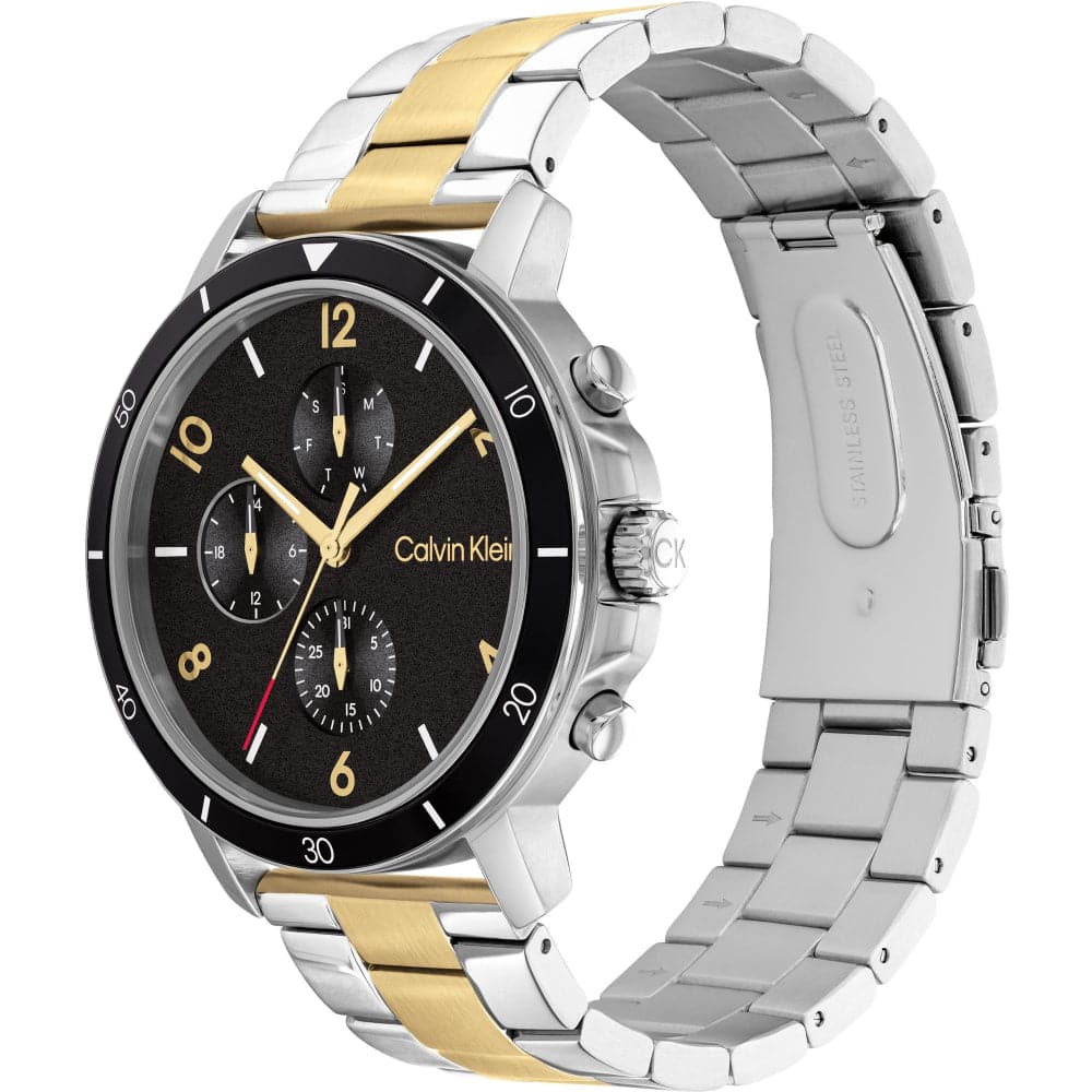 Calvin Klein Gauge Sport Chronograph Two-Tone Stainless Steel Strap Men Watch 25200070