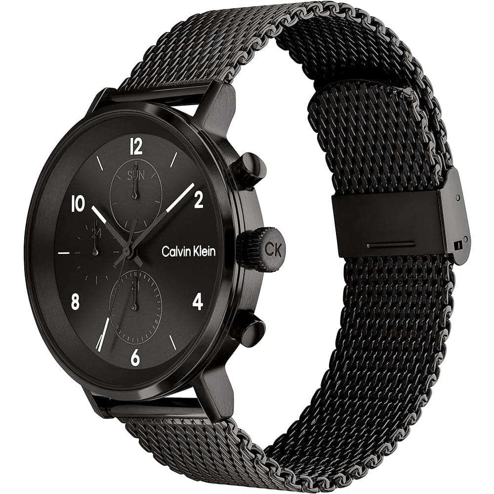 Calvin Klein Black Dial Milanese Strap Men Watch 25200108