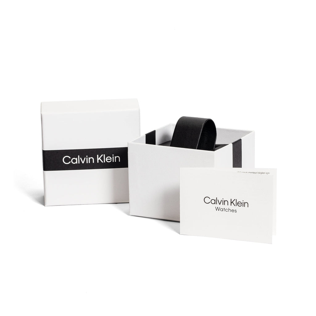 Calvin Klein Chronograph Black Dial & Leather Strap Women Watch 25200123