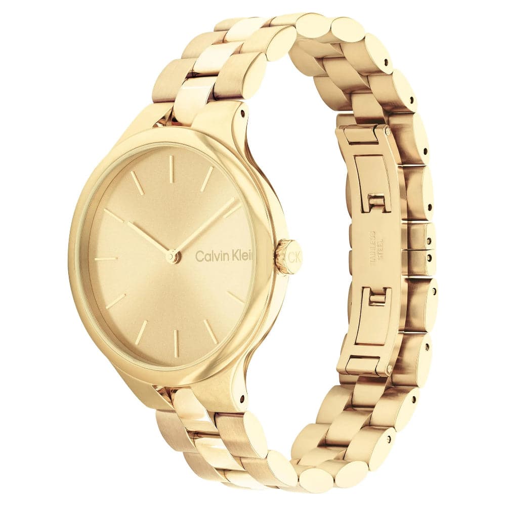 Calvin Klein Gold Dial Stainless Steel Unisex Watch 25200126