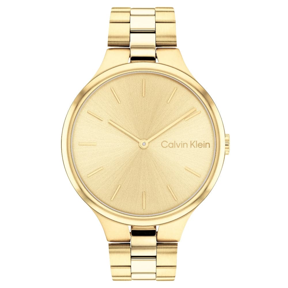 Calvin Klein Gold Dial Stainless Steel Unisex Watch 25200126