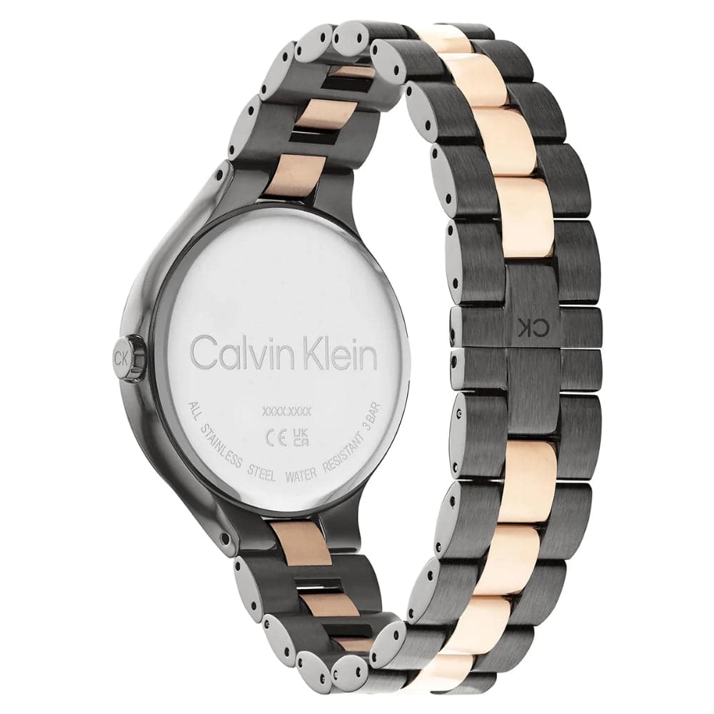 Calvin Klein Gray Dial Two-Tone Stainless Steel Strap Unisex Watch 25200127