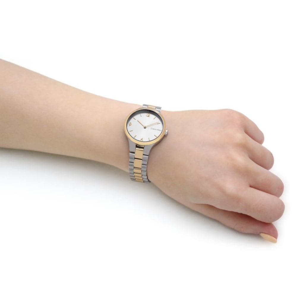Calvin Klein Silver Dial Two-Tone Stainless Steel Strap Women Watch 25200132