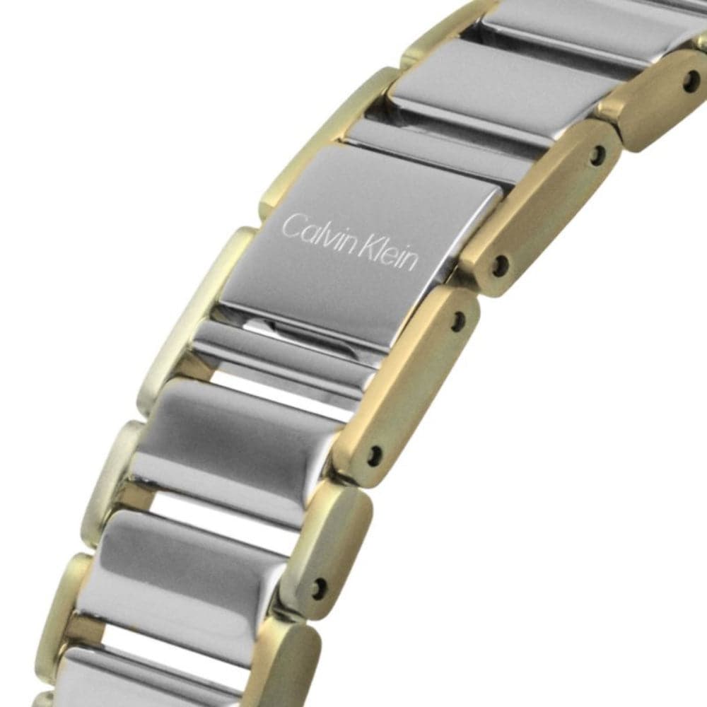 Calvin Klein Minimalistic White Dial Two-Tone Stainless Steel Strap Women Watch 25200134