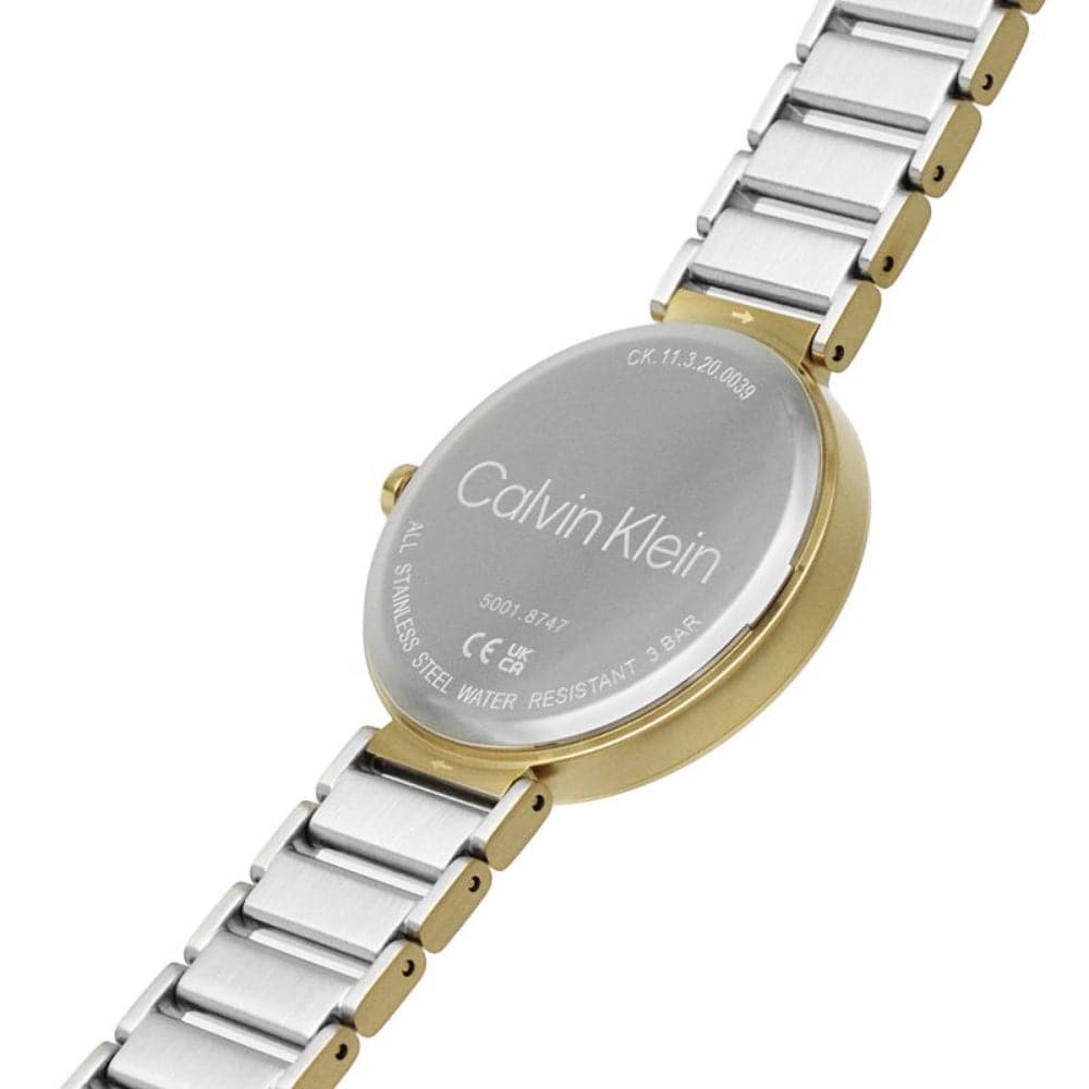Calvin Klein Minimalistic White Dial Two-Tone Stainless Steel Strap Women Watch 25200134