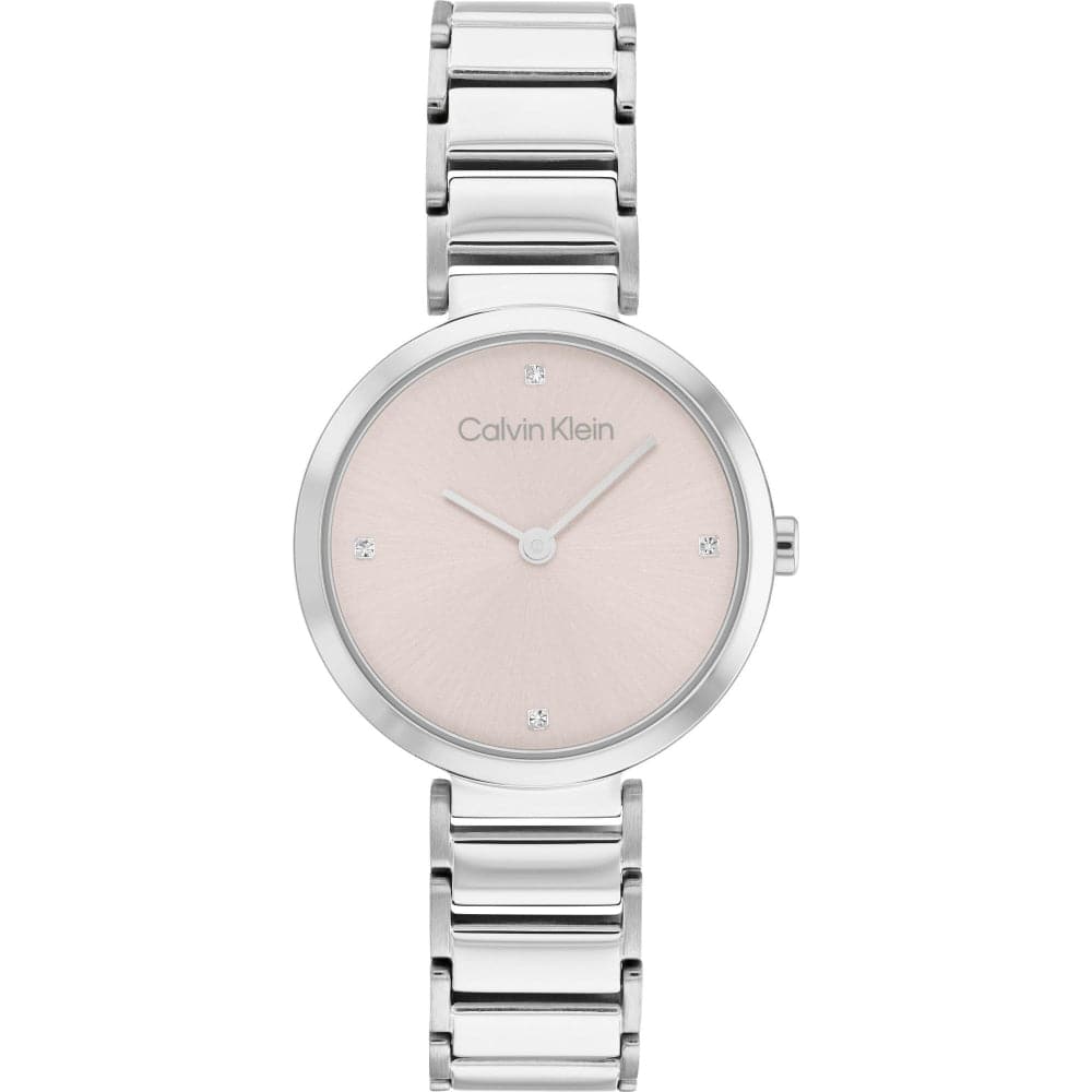 Calvin Klein Pink Dial Silver Stainless Steel Strap Women Watch 25200138
