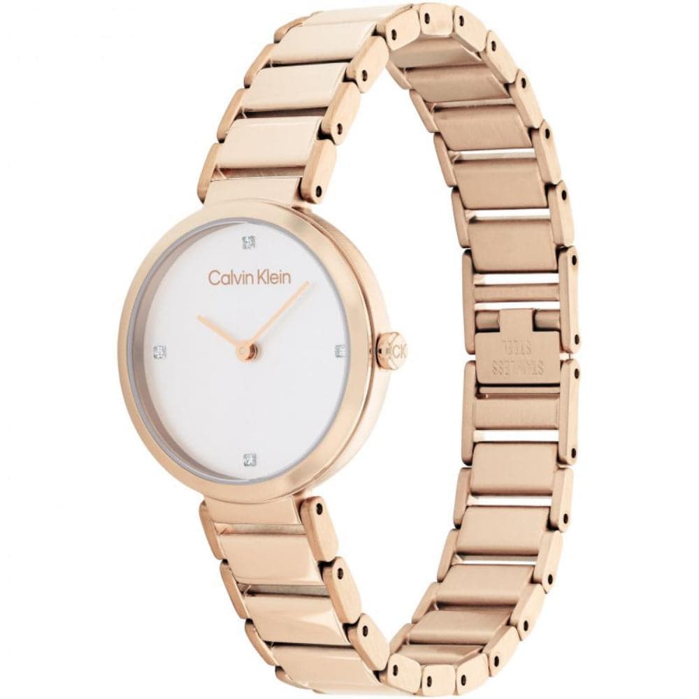 Calvin Klein Minimalistic Rose Gold Stainless Steel Strap Women Watch 25200140