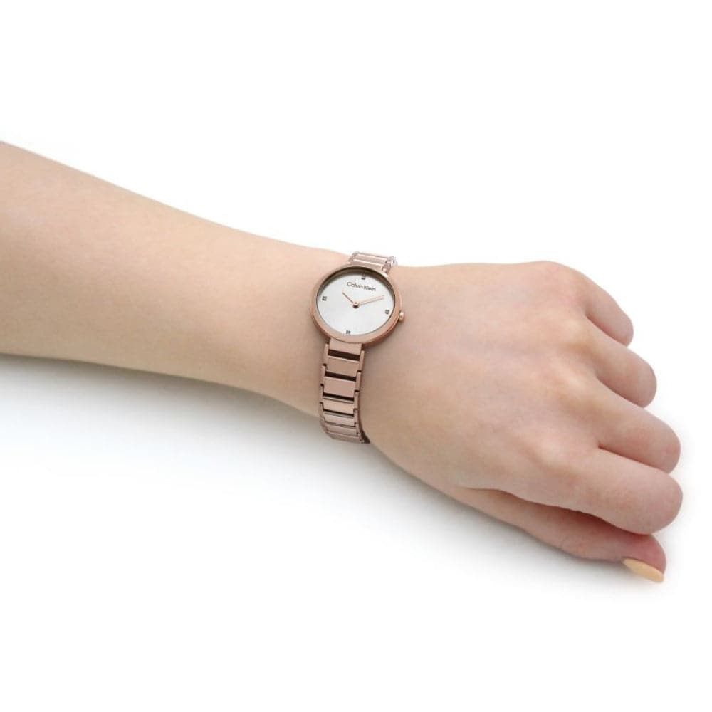 Calvin Klein Minimalistic Rose Gold Stainless Steel Strap Women Watch 25200140
