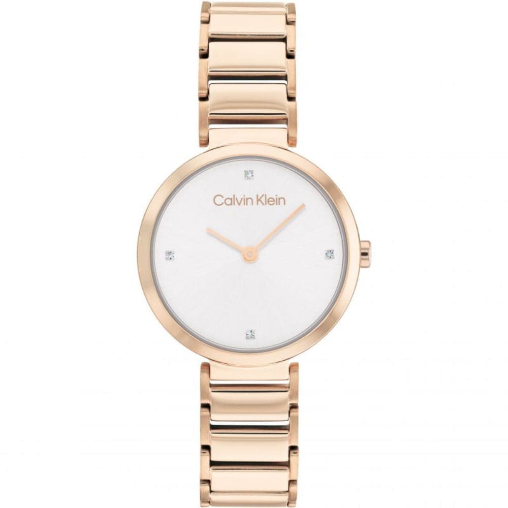 Calvin Klein Minimalistic Rose Gold Stainless Steel Strap Women Watch 25200140